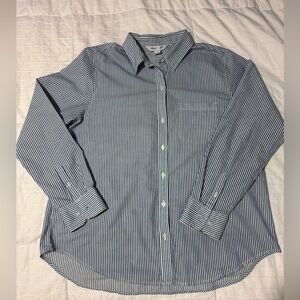 Old Navy Women’s Navy Striped Classic Button Down Shirt